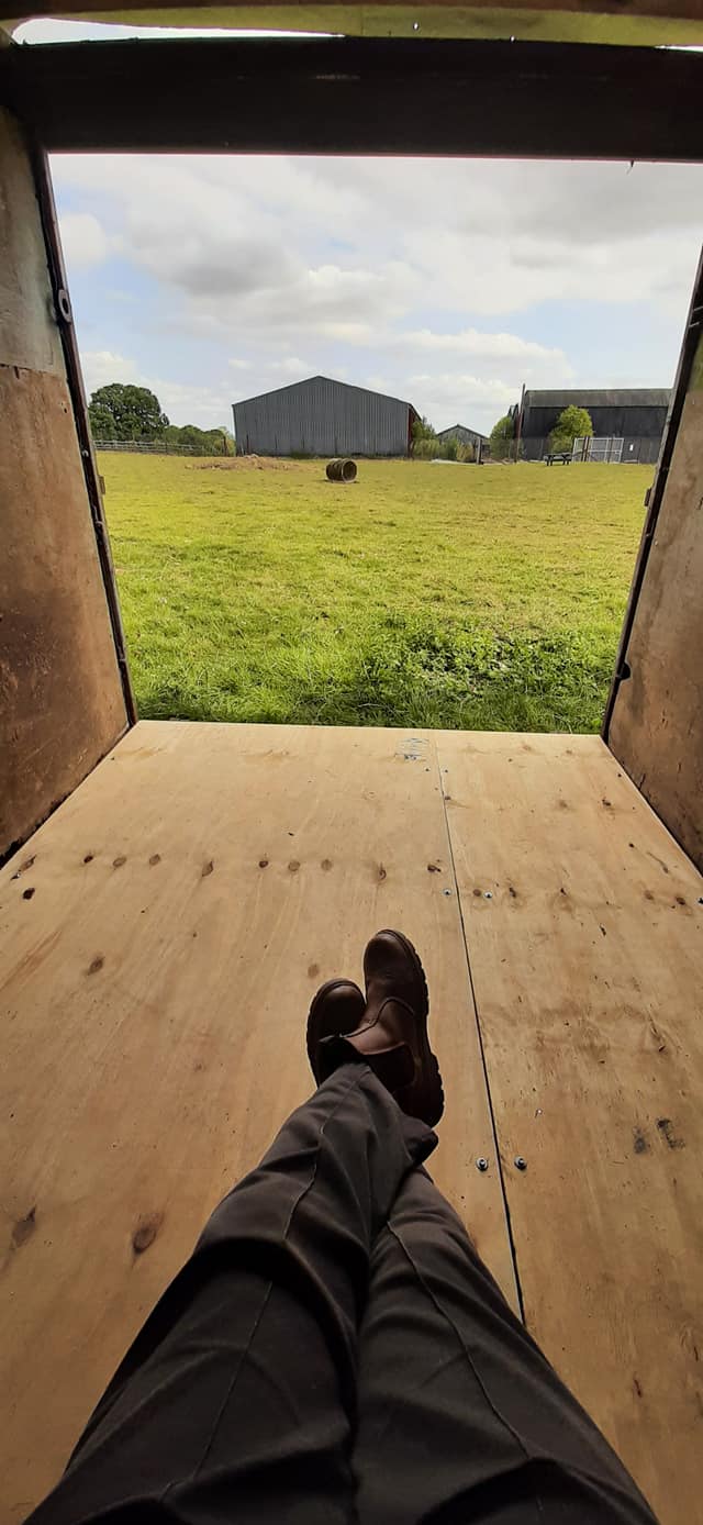 view out of the lorry box